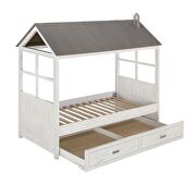 Weathered white & washed gray twin bed by Acme additional picture 2