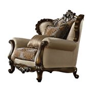 Tan patterned fabric classic sofa set additional photo 3 of 3