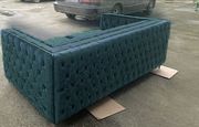 Dark teal velvet fabric sofa by Acme additional picture 2