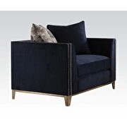 Blue fabric / nailhead trim contemporary couch additional photo 3 of 2