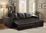 Black pu leather sectional w/ storage/bed additional photo 3 of 2