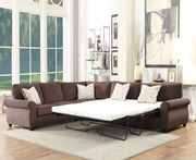 Chocolate chenille sectional w/ pull-out sleeper by Acme additional picture 2