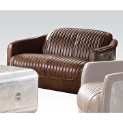 Brown top grain aluminum sofa set by Acme additional picture 4