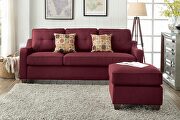 Red linen reversible sectional in casual style by Acme additional picture 2