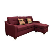 Red linen reversible sectional in casual style by Acme additional picture 3