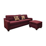 Red linen reversible sectional in casual style by Acme additional picture 4