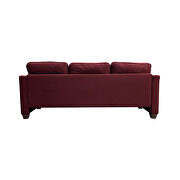 Red linen reversible sectional in casual style by Acme additional picture 7