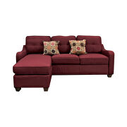 Red linen reversible sectional in casual style by Acme additional picture 8