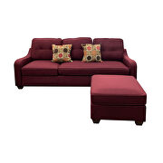Red linen reversible sectional in casual style by Acme additional picture 10
