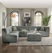 Modular gray velvet fabric modern sectional by Acme additional picture 3