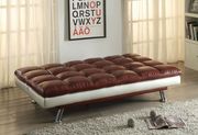 Dark red pu leather sofa bed by Acme additional picture 2