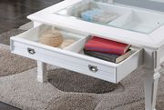 White glass insert top coffee table in square by Acme additional picture 2