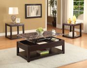 Faux marble top espresso finish coffee table by Acme additional picture 2