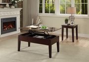 Dark brown faux marble top / lift top coffee table by Acme additional picture 2