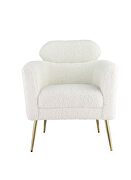 White faux sherpa beautifully upholstered accent chair by Acme additional picture 3