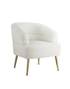 White faux sherpa tight seat & back cushion accent chair by Acme additional picture 2