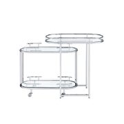 Clear glass 3 tier shelf & chrome finish serving cart by Acme additional picture 3