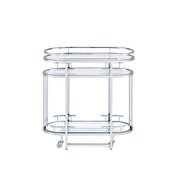 Clear glass 3 tier shelf & chrome finish serving cart by Acme additional picture 4