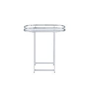 Clear glass 3 tier shelf & chrome finish serving cart by Acme additional picture 6