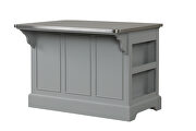 Gray finish stainless steel top kitchen island by Acme additional picture 3