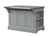 Gray finish stainless steel top kitchen island additional photo 3 of 6