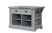 Gray finish stainless steel top kitchen island by Acme additional picture 4