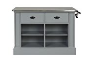 Gray finish stainless steel top kitchen island by Acme additional picture 5