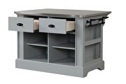 Gray finish stainless steel top kitchen island by Acme additional picture 7
