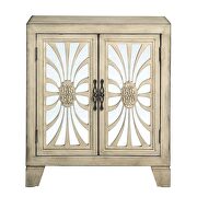 Antique white finish pattern & mirror front doors rectangular console table by Acme additional picture 3