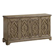 Oak finish rectangular console table w/4 doors by Acme additional picture 2