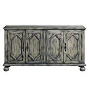 Rustic gray finish rectangular console table w/ 4 doors by Acme additional picture 3