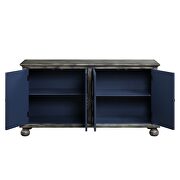 Rustic gray finish rectangular console table w/ 4 doors by Acme additional picture 4