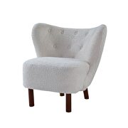 White teddy sherpa wingback design accent chair by Acme additional picture 2
