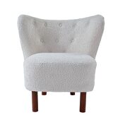 White teddy sherpa wingback design accent chair by Acme additional picture 3