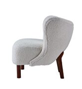 White teddy sherpa wingback design accent chair by Acme additional picture 4