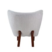 White teddy sherpa wingback design accent chair by Acme additional picture 5