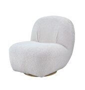 White teddy sherpa upholstery swivel accent chair by Acme additional picture 2