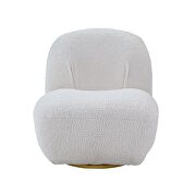 White teddy sherpa upholstery swivel accent chair by Acme additional picture 3