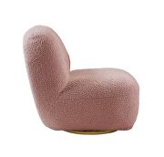 Pink teddy sherpa upholstery swivel accent chair by Acme additional picture 4