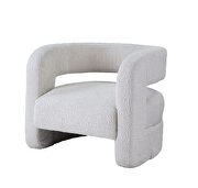 White teddy sherpa full foam seat construction chair by Acme additional picture 2