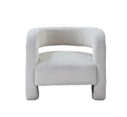 White teddy sherpa full foam seat construction chair by Acme additional picture 3