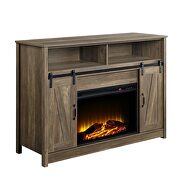 Rustic oak finish rectangular fireplace by Acme additional picture 2