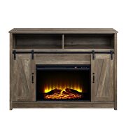 Rustic oak finish rectangular fireplace by Acme additional picture 3