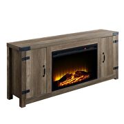 Rustic oak finish rustic farmhouse style fireplace by Acme additional picture 2