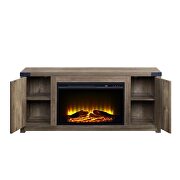 Rustic oak finish rustic farmhouse style fireplace by Acme additional picture 4