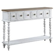 Dark charcoal & antique white finish wooden console table by Acme additional picture 2