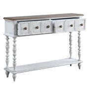 Dark charcoal & antique white finish wooden console table by Acme additional picture 4