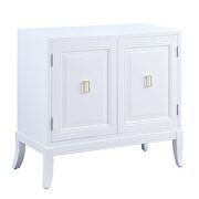 White finish console table w/ 2 doors by Acme additional picture 2
