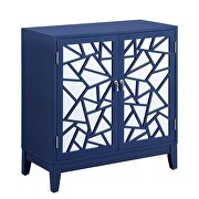 Blue finish pattern & mirror doors front console table by Acme additional picture 2