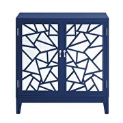 Blue finish pattern & mirror doors front console table by Acme additional picture 3